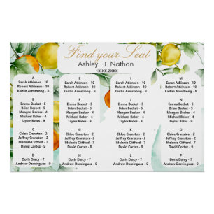 Elegant floral & Fruits watercolour Wedding  Poster