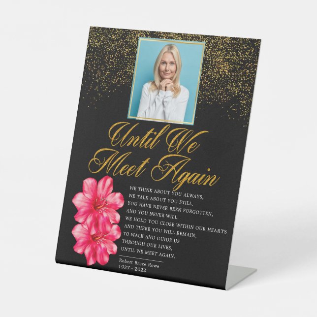 Elegant Floral Funeral Poem Pedestal Sign (Front)