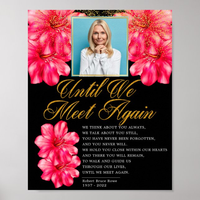 Elegant Floral Funeral Poem Sign (Front)