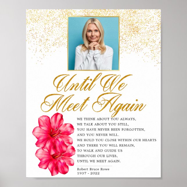 Elegant Floral Funeral Poem Sign (Front)