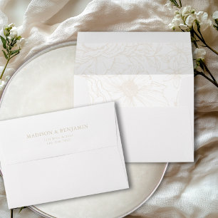 Elegant Floral Garden Ivory Wedding Address Envelope