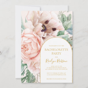 Elegant Floral Garden Pastel Bachelorette Party Invitation