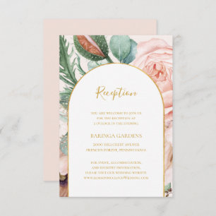 Elegant Floral Garden   Pastel Wedding Reception Enclosure Card