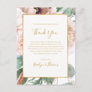 Elegant Floral Garden   Thank You Reception Card