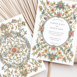 Elegant Floral Garden Wedding Invitation