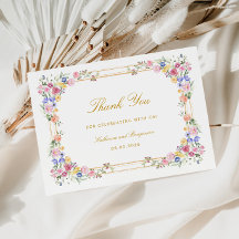 Elegant Floral Garden Wedding Thank You