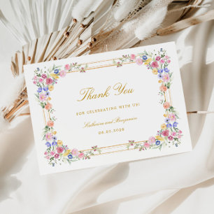 Elegant Floral Garden Wedding Thank You Enclosure Card