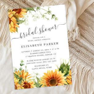 Elegant floral garden white bridal shower invitation