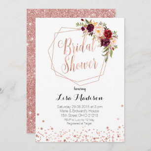 Elegant Floral Geometric Bridal shower Invitation