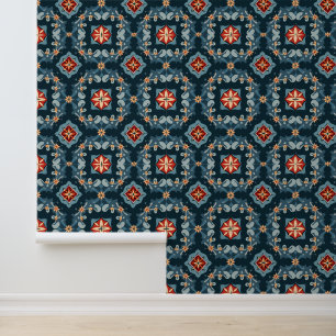 Elegant Floral Geometric Pattern Design Wallpaper