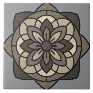 Elegant Floral Geometry Ceramic Tile