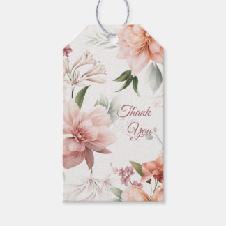 Elegant Floral Gift Favour Tag Custom