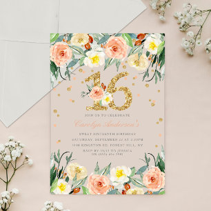 Elegant Floral Girls Sweet 16 Birthday Acrylic Invitations