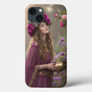 Elegant Floral Goddess - Artistic Mobile Cover