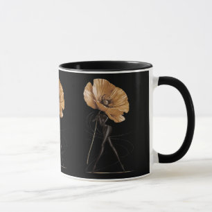 Elegant Floral Goddess Fashion Illustration Mug