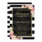 Elegant Floral Gold Black Stripes Retirement Party