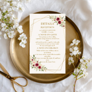 Elegant Floral Gold Enclosure Card