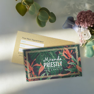 Elegant Floral Gold Frame Makeup Salon Appointment