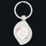 Elegant Floral Gold Geometric Baby Shower Invitati Key Ring<br><div class="desc">Celebrate the upcoming arrival of your little one with this elegant and sophisticated baby shower invitation. Featuring a delicate watercolor floral arrangement in soft pinks and greens, perfectly framed by a modern gold geometric border, this card offers a timeless aesthetic for a memorable occasion. The design is beautifully accented with...</div>