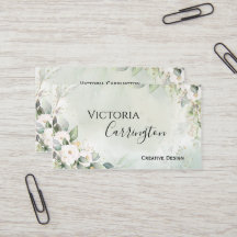 Elegant Floral Gold Green Script Professional