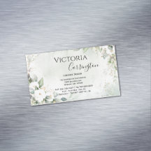 Elegant Floral Gold Green Script Professional