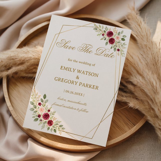 Elegant Floral Gold Save The Date (Creator Uploaded)
