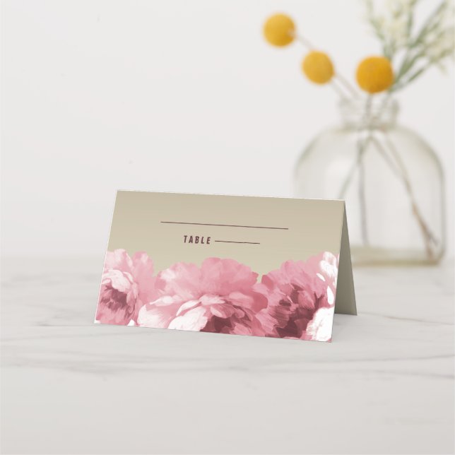 Elegant Floral | Gold Table Place Cards (Front)