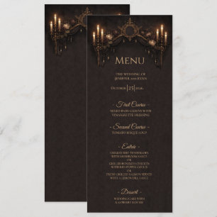 Elegant floral Gothic Halloween Wedding Menu