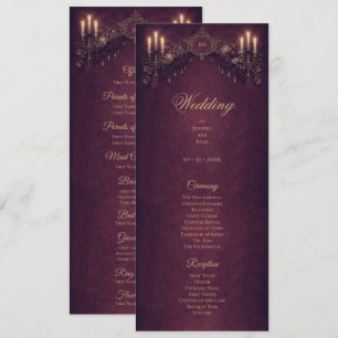 Elegant floral Gothic Halloween Wedding Program