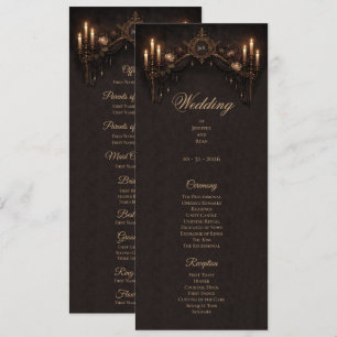 Elegant floral Gothic Halloween Wedding Program