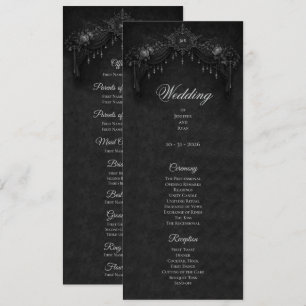 Elegant floral Gothic Halloween Wedding Program