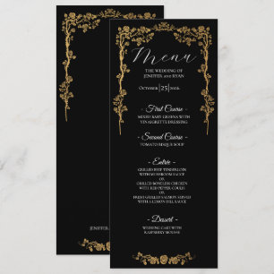Elegant floral Gothic Wedding Menu