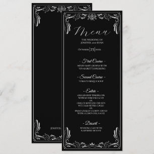 Elegant floral Gothic Wedding Menu