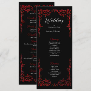 Elegant floral Gothic Wedding Program