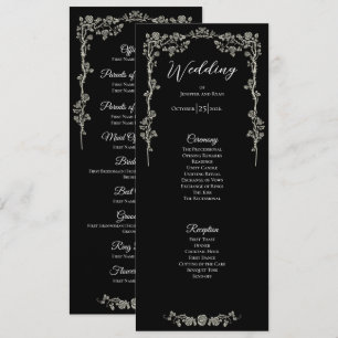 Elegant floral Gothic Wedding Program