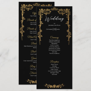 Elegant floral Gothic Wedding Program