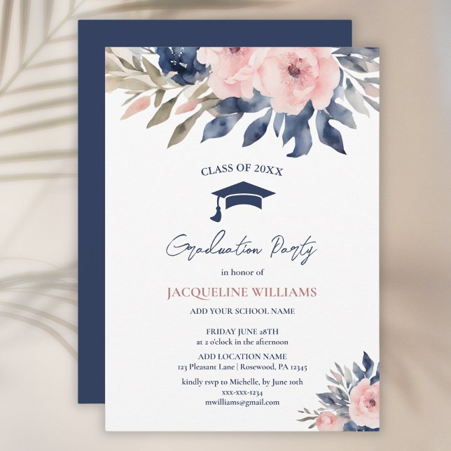 Elegant Floral Graduation 2025 Invitation (Creator Uploaded)