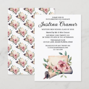 Elegant Floral Graduation Invitation