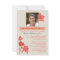 Elegant Floral Graduation Photo Invitation Coral/I