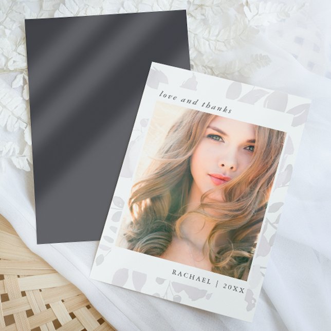 Elegant Floral Graduation Photo Thank You (Creator Uploaded)