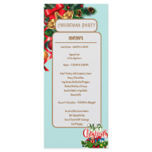 Elegant Floral Green Christmas Menu Card