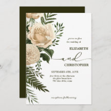 Elegant Floral Greenery and Cream Bouquets Wedding