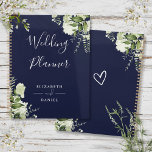 Elegant Floral Greenery Navy Blue Wedding Planner<br><div class="desc">Elegant greenery floral navy blue wedding planner personalised with your names and special wedding date. Designed by Thisisnotme©</div>