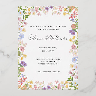 Elegant floral Greenery Wedding Save the Date 