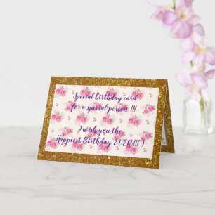 Elegant Floral Happiest Birthday Card