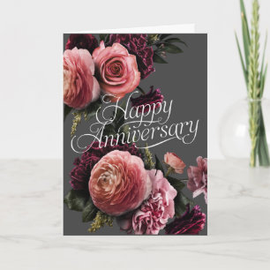 Elegant Floral-Happy Anniversary Card