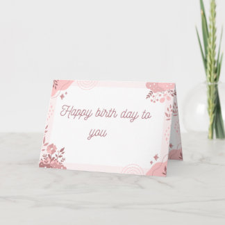 Elegant Floral Happy Birthday Card – Personalised 