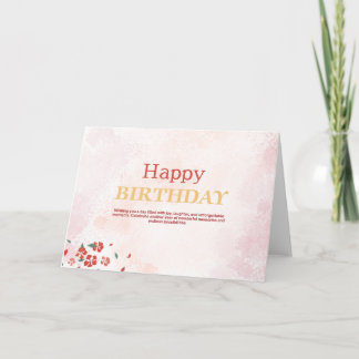 Elegant Floral Happy Birthday Card – Watercolor