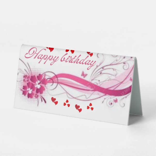 Elegant Floral Happy Birthday Greeting Card (Front)