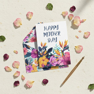 Elegant Floral Happy Mother’s Day Personalised  Holiday Card